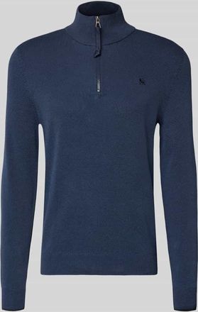 Lerros Strickpullover mit Troyer-Kragen in Marine, Größe XXXL