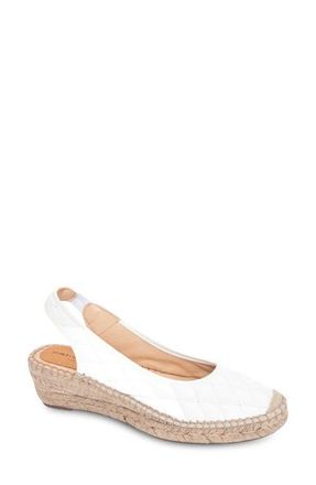Patricia Green Valencia Slingback Wedge Espadrille in Quilted White at Nordstrom, Size 10