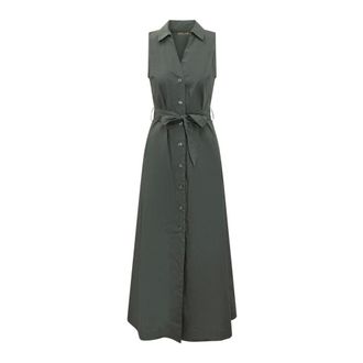 Woolrich Shirt Dresses, female, Green, Size: M Belted Shirt Dress
