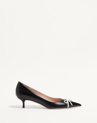 Valentino Garavani D&eacute;collet&eacute; Bepointy In Vernice E Capretto 45Mm Donna NERO/AVORIO 35.5