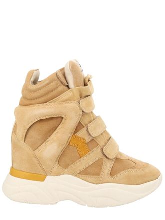 Isabel Marant Beige Balskee Triple Velcro Wedge Sneakers