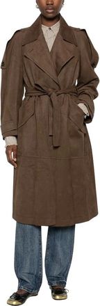 Low Classic Trench in camoscio sintetico - - Coats - Donna - Marrone - S