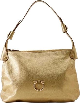 Ferragamo Pre-owned Shoulder Bags, female, Yellow, Size: ONE SIZE Pre-owned Shoulder Bag