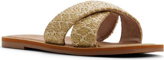 Roxy Andreya Raffia Slide Sandal in Open Natural at Nordstrom, Size 11