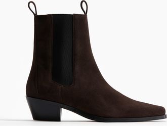 H&M Lederstiefeletten - Brown