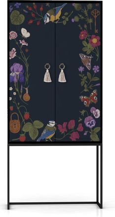 Really Nice Things Armario aparador 2 puertas MDF estampado floral verde y malva