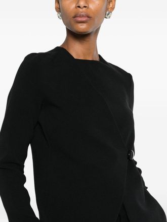 Emporio Armani Asymmetric Cotton Blazer - Black