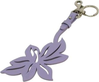 Gucci Pre-owned Flower Charm Calf Leather Key Holder - Dames - Vintage Accessoires - Paars - ONE Size - Leer - Vintage