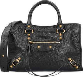 Balenciaga Small Le City Stud Textured Tote Bag