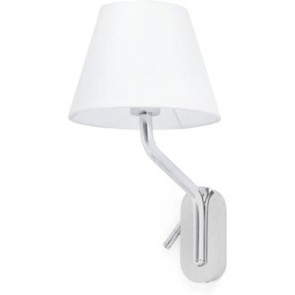 Faro Barcelona Eterna Aplique De Pared Con Lector Derecho Cromo/blanca 24006-10