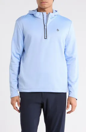 Original Penguin Long Sleeve Half-Zip Fleece Pullover Hoodie in Baby Blue Jay at Nordstrom Rack, Size Xx-Large