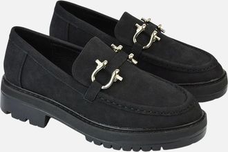 XY London Womens XY London Womens/Ladies Riley Buckle Detail Block Heel Loafers - Black - Size: 6