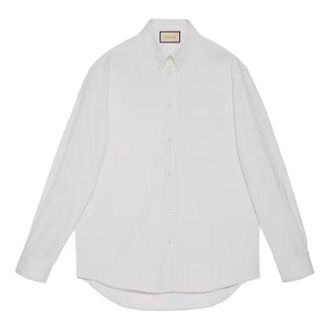 Gucci Oxford Cotton Shirt With Embroidery White 742711-ZANVH-9002