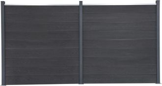 vidaXL Juego De Paneles De Valla Wpc Gris 353x186 Cm Vidaxl