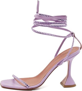 Amina Muaddi Sandali Vita Crystal 100mm Pre-owned - Viola