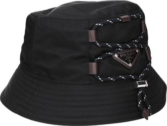 Prada Hoeden Speedrock Re Nylon Man Gerecycled Nylon Bruin en Zwart