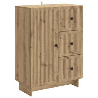 vidaXL Aparador Roble Artesanal 66 X 34,5 X 90 Cm Madera De Ingenier&iacute;a Vidaxl