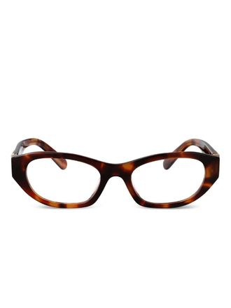 Miu Miu Eyewear tortoiseshell geometric-frame glasses - women - Acetate - 53 - Brown