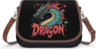 Generic Dragon Small Womens Crossbody Bags Shoulder Handbag with Adjustable Strap for Travel