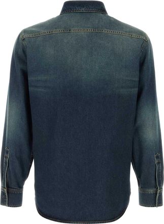 Gucci Mens Tailored Shirt Blue Cotton
