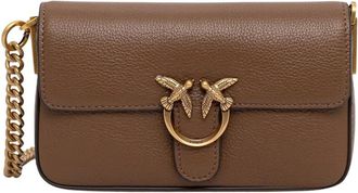 Pinko Pinko, Dames, Tassen, Bruin, Maat: ONE Size Leer