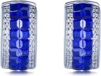 Suzy Levian Cubic Zirconia Huggie Hoop Earrings in Blue at Nordstrom Rack