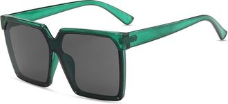 Generic Large Frame Mens Square Sunglasses Commuter Driving Womens Vacation Sun Glasses(Green)