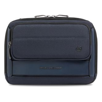 Piquadro Water-Resistant iPad mini Crossbody Bag - Heren - Tassen - Blauw - Maat: ONE Size Leer