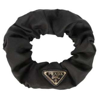 Prada Pre-owned Accessories, female, Black, Size: ONE SIZE Pre-owned 2Dmi Re-Nylon Scrunchie Hairband