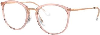 Ray-Ban Womens Rx7140 Glasses In Transparent Pink
