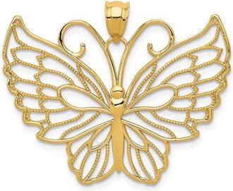 Diamond2Deal 14k Yellow Gold Polished Butterfly Pendant