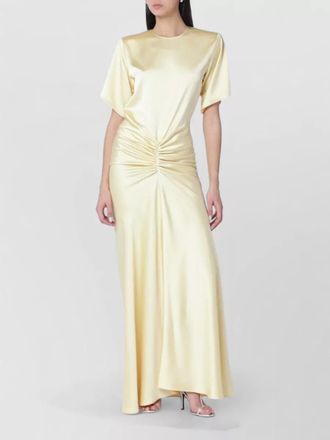 Andamane iris maxi dress satin ruched crewneck