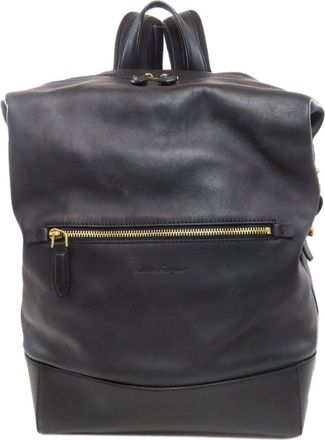 Ferragamo Black Leather Backpack (Pre-Owned)