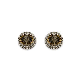 Kurt Geiger Pave Chelsea Stud Oorbellen - Dames - Oorbellen - Geel - ONE Size - Accessoires