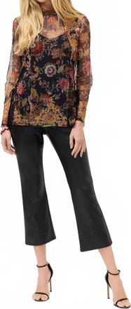 Johnny Was Womens Francisca Mesh Blouse In Multi