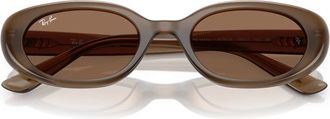 Ray-Ban Ovalen Zonnebril - Dames - Zonnebrillen - Bruin - 53 MM - Accessoires