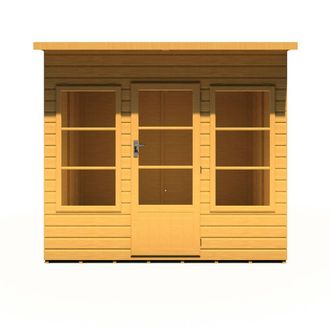 Shires Orchid 8 x 8 Feet Summerhouse - L239 x W239 x H215.9 cm in Light Brown