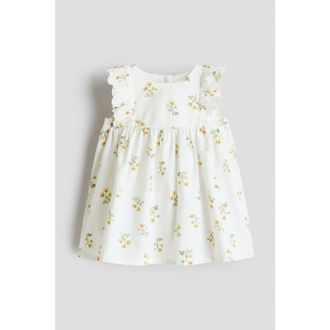 H&M Cotton Dress in White/floral at Nordstrom, Size 18M