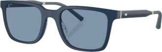 Oliver Peoples Blue Ash Zonnebril Mr. Federer Stijl - Heren - Zonnebrillen - Blauw - 52 MM - Nylon - Accessoires