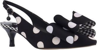 J. Rene&eacute; Delmare Slingback Pump in Black/White at Nordstrom, Size 10.5