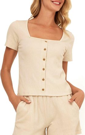 Threads 4 Thought Jamila Smocked Square Neck Top in Aspen at Nordstrom, Size X-Large