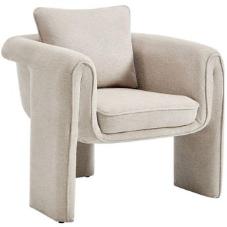 Vente-Unique Poltrona in tessuto beige JOLIPIA