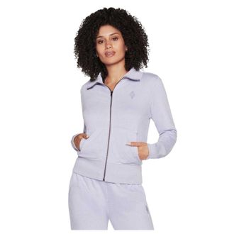 Skechers Dames-sweatshirt met lange mouwen en diamantpatroon (Lichtroze)