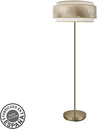 Fabrilamp L&aacute;mpara De Pie Salon Nepal 3p 1xe27 Cuero/blanco/oro 40d - Fabrilamp