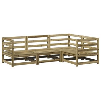 vidaXL Juego De Sof&aacute;s De Jard&iacute;n 4 Pzas Madera De Pino Impregnada Vidaxl