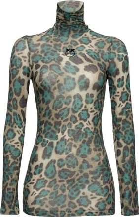 Pinko Dolcevita Jersey Top - Dames - Longsleeves - Groen - L - Tops