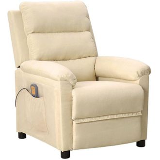 vidaXL Sill&oacute;n De Masaje De Tela Color Crema Vidaxl