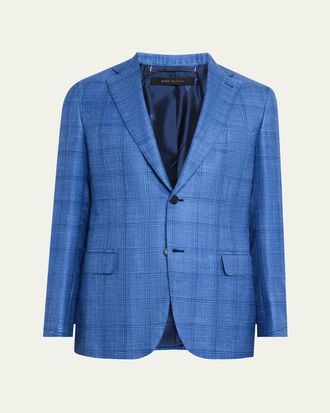 Brioni Mens Windowpane Sport Coat