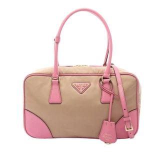 Prada Pre-owned Nylon Handbag - Dames - Vintage Handtas - Beige - ONE Size - Nylon - Vintage