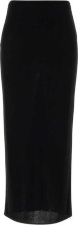 Valentino Garavani Solid Crepe Couture Rok - Dames - Midirokken - Zwart - XS - Wol - Rokken
